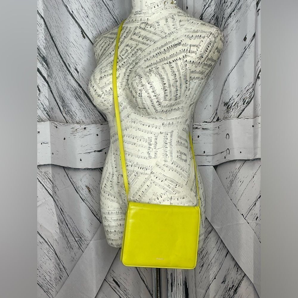 Fennec Yellow Leather Small Crossbody Handbag